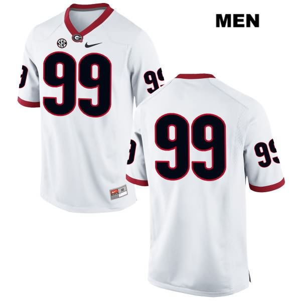 Georgia Bulldogs Men's Jordan Davis #99 NCAA No Name Authentic White Nike Stitched College Football Jersey VON1556YS